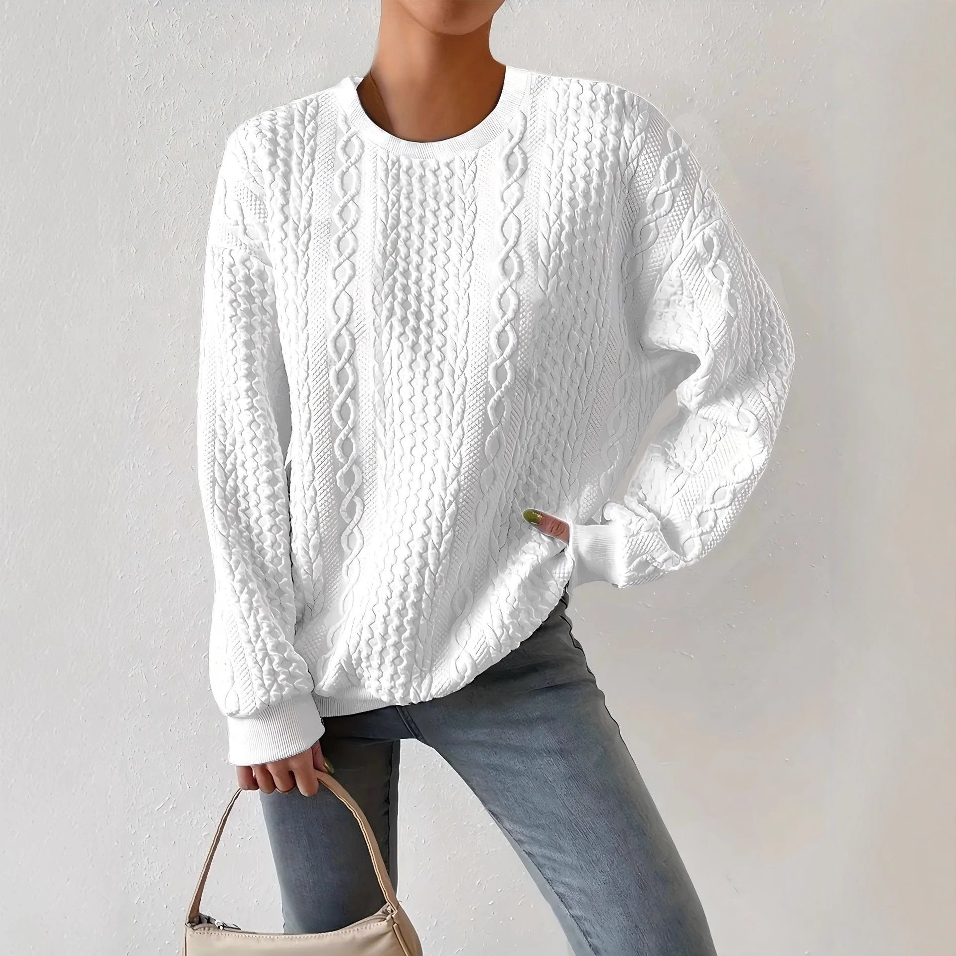 Alice Griffiths | Cable-Knit Textured Sweatshirt
