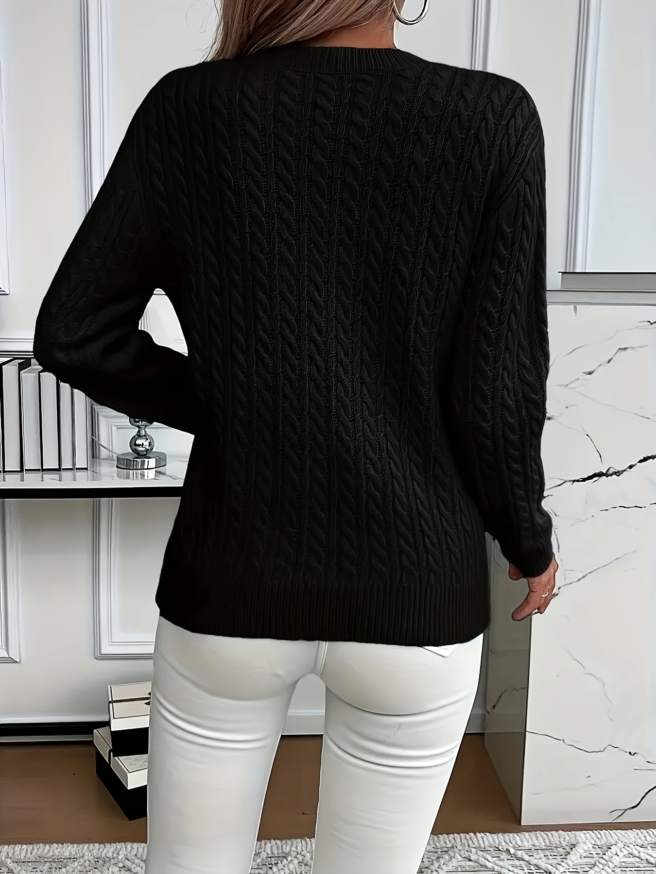 Lorelei Clarke | Pull à col rond en maille torsadée couleur menthe