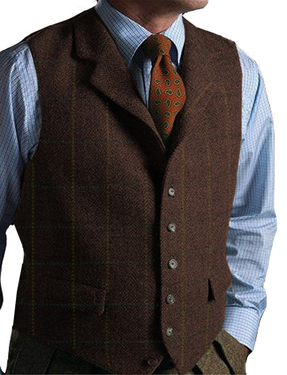 Reginald Ashford | Men's Plaid Tweed Gilet – Heritage Herringbone