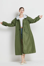 Poppy Evans | Imperméable mi-long à capuche pour femme, jaune soleil