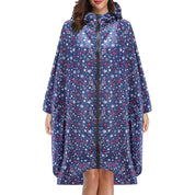 Cecily Turner | Printed Hooded Rain Poncho | Waterproof Statement Coat