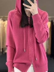 Georgina Wright | Zip-Up Knit Hoodie Cardigan