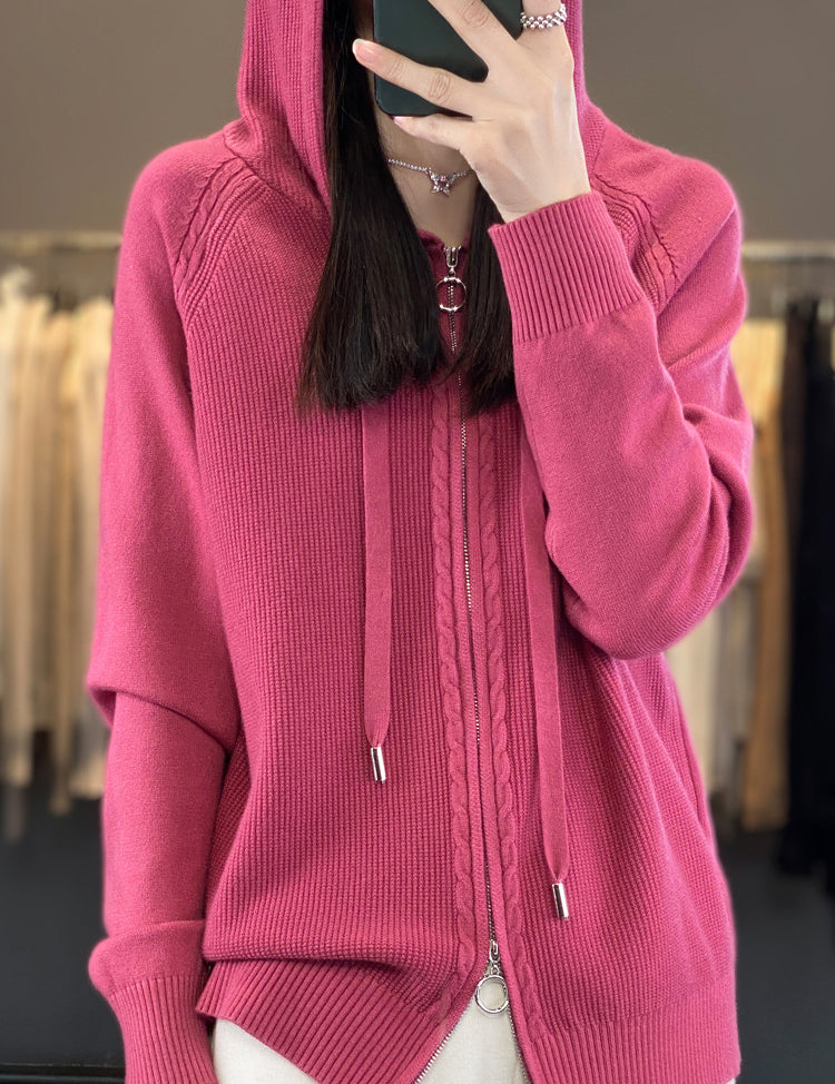 Georgina Wright | Pletený kardigán s kapucňou na zips