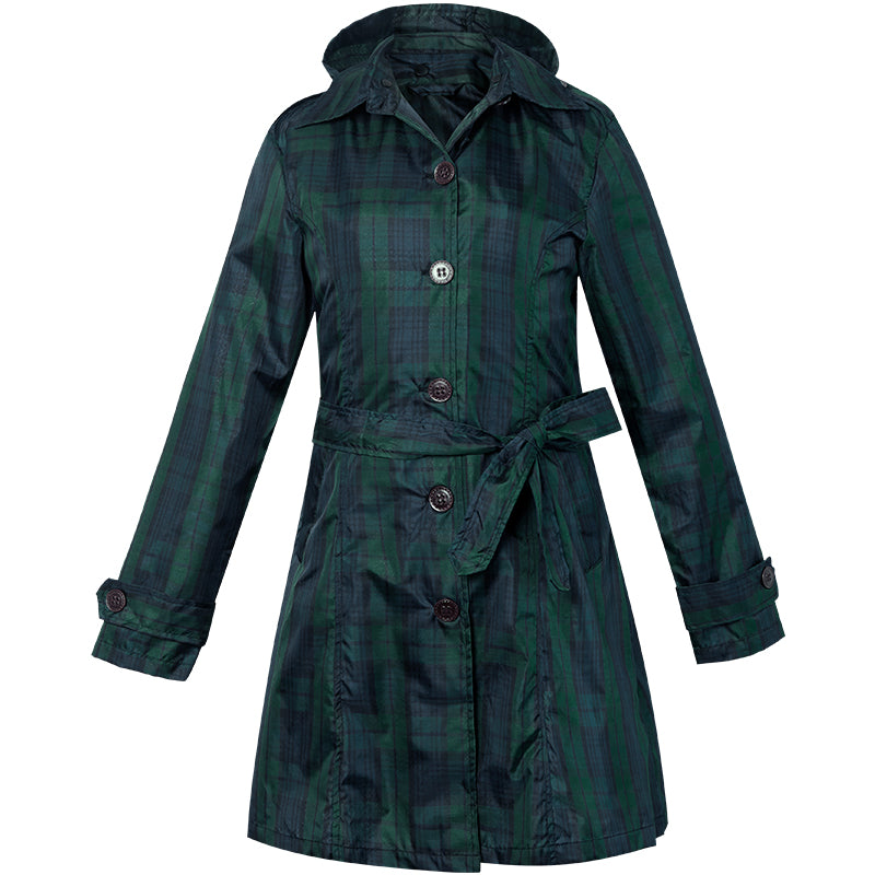 Felicity Robertson | Tartan Hooded Rain Coat Classic Plaid