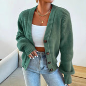 Poppy Edwards | Knitted Button-Front Cardigan