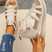 Tabitha Green | Black Gladiator Platform Sandals with Rhinestone Sole