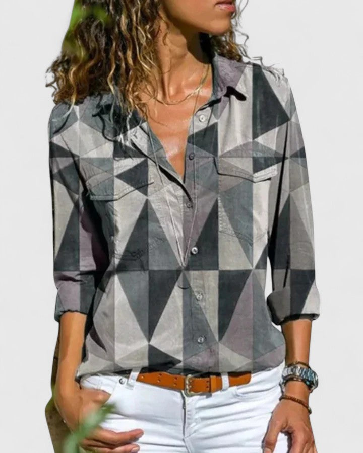 Harriet Colby | Multicolour Striped Blouse With Button Front