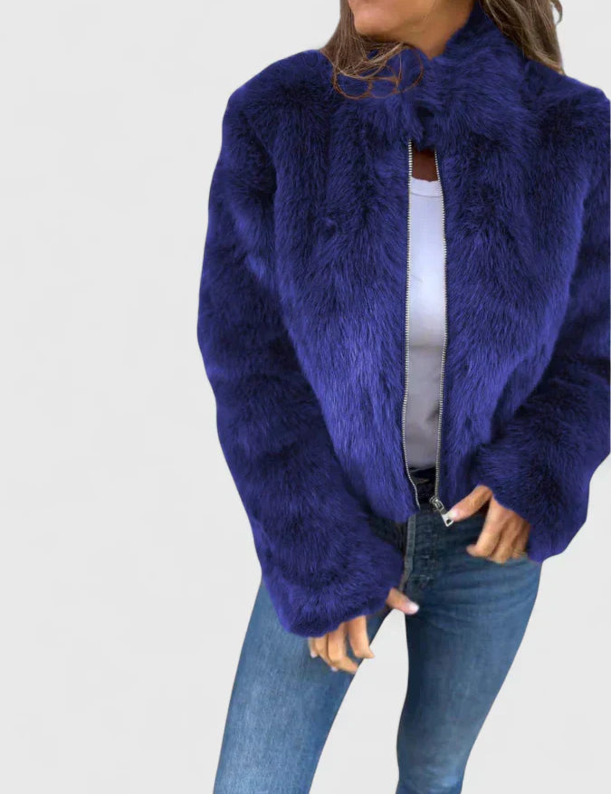Harriet Cole | Faux Fur Jacket With Stand Collar