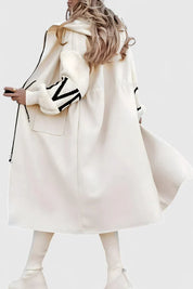 Bethany Colville | Oversized Hooded Coat With Contrast Knit Sleeves