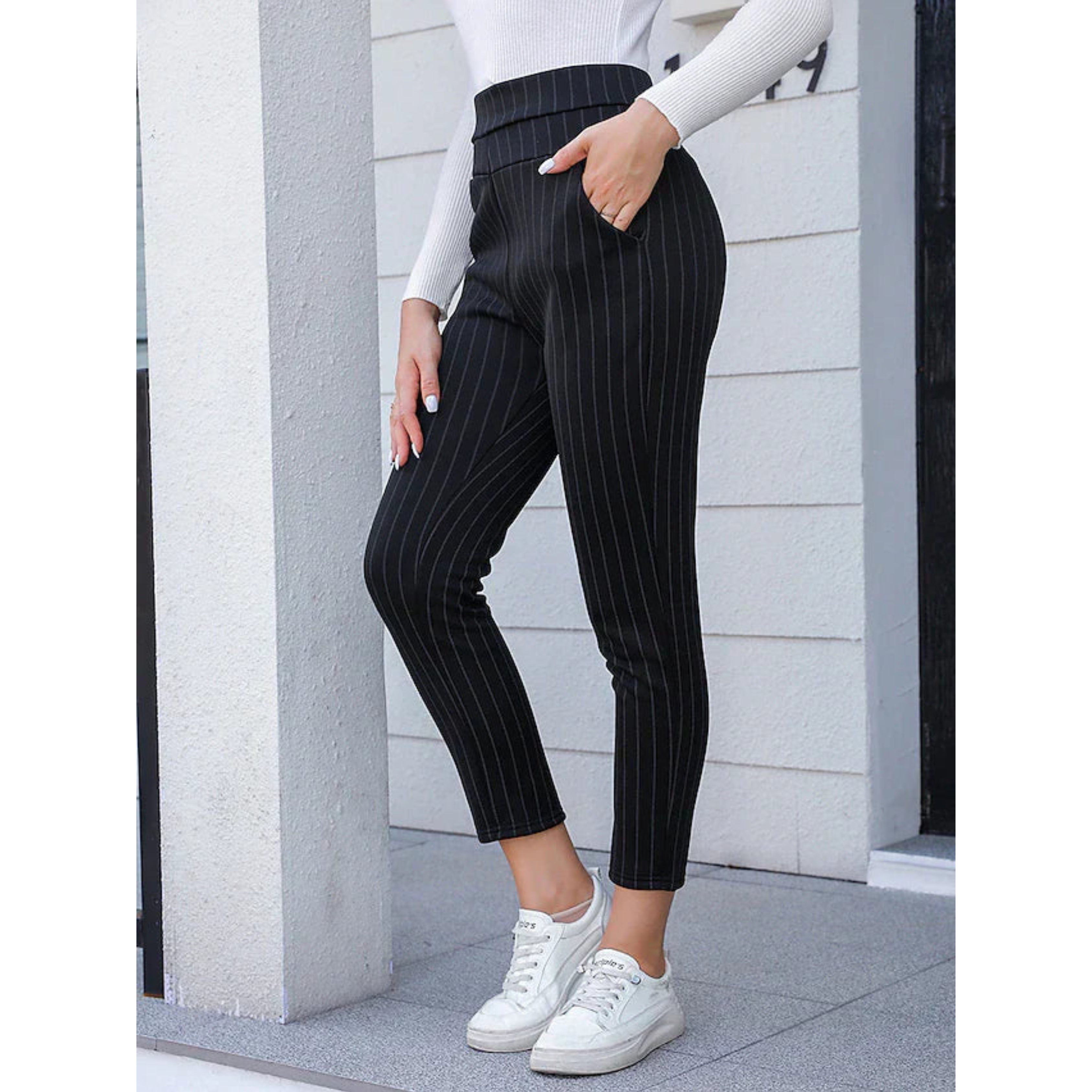 Charlotte Sinclair | Tailored Pinstripe Trousers