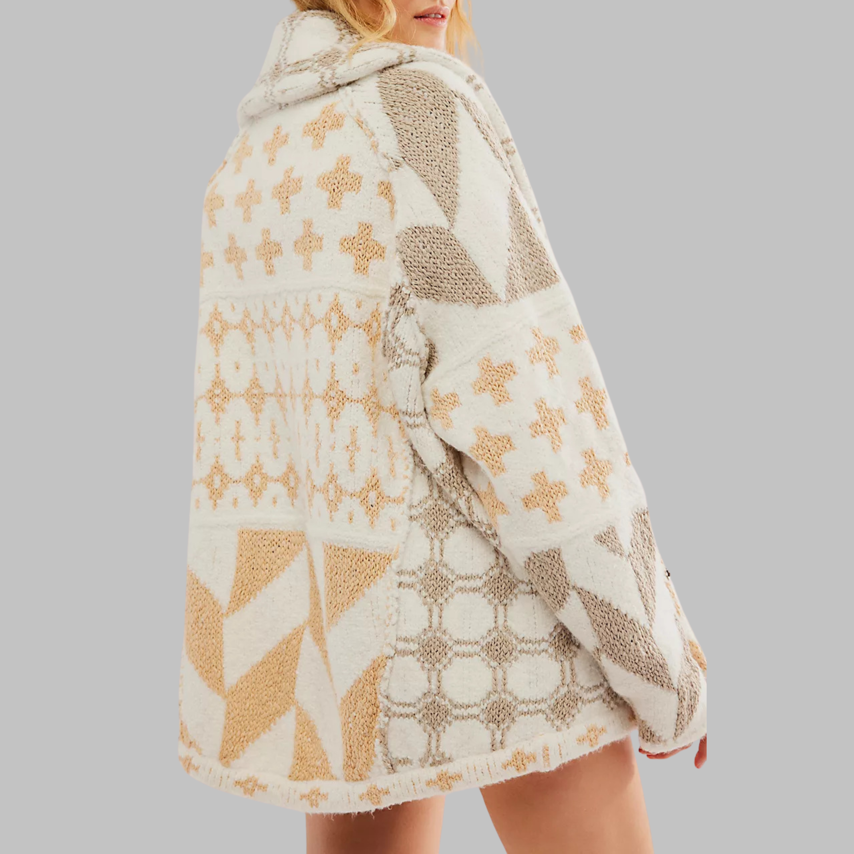 Imogen Sharland | Patchwork Knit Cardigan With Hood