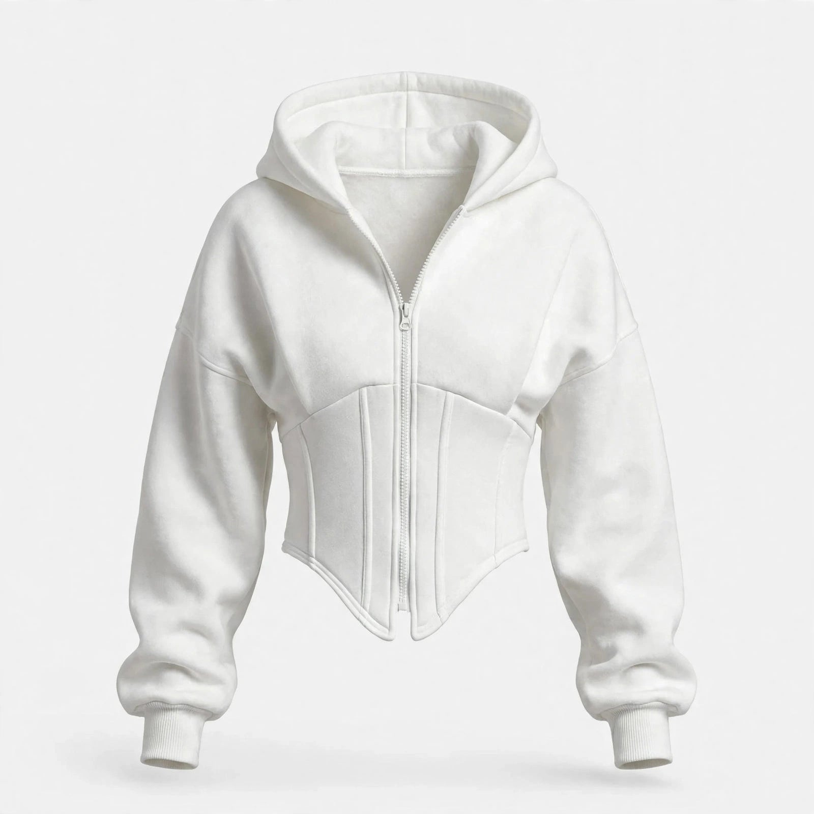 Imogen Radley | Cropped Corset Hoodie With Zip Front