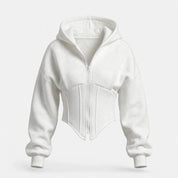 Imogen Radley | Cropped Corset Hoodie With Zip Front