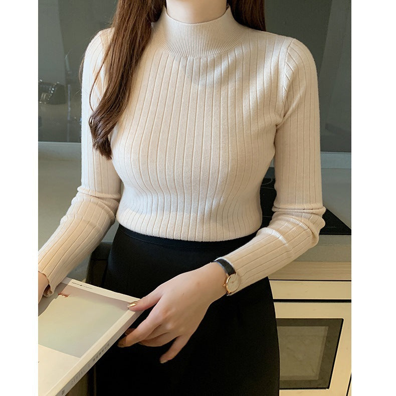 Daisy Williams | Ribbed Mock Neck Knit Sweater