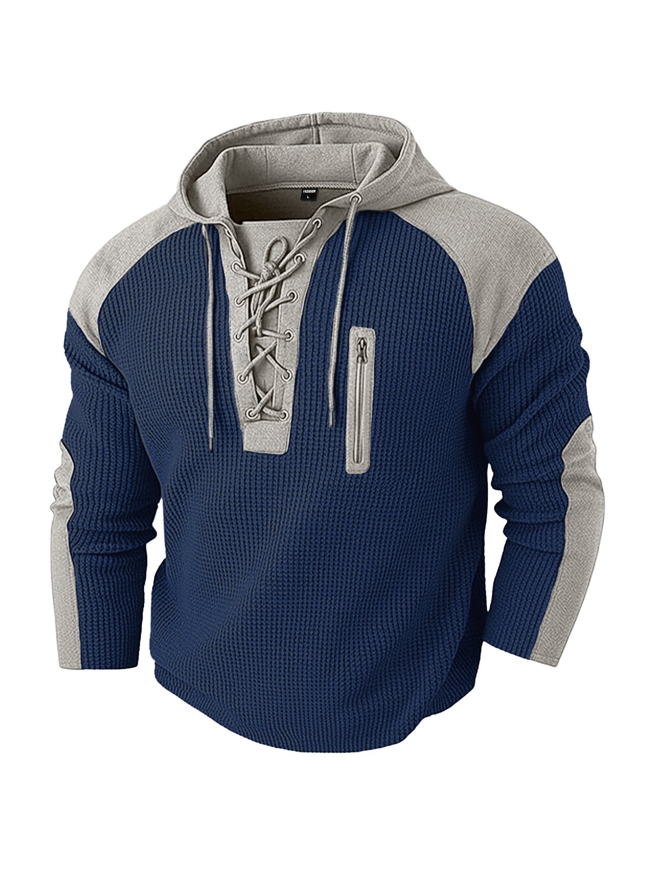 Michael Sinclair | Waffle-Knit Lace-Up Hoodie