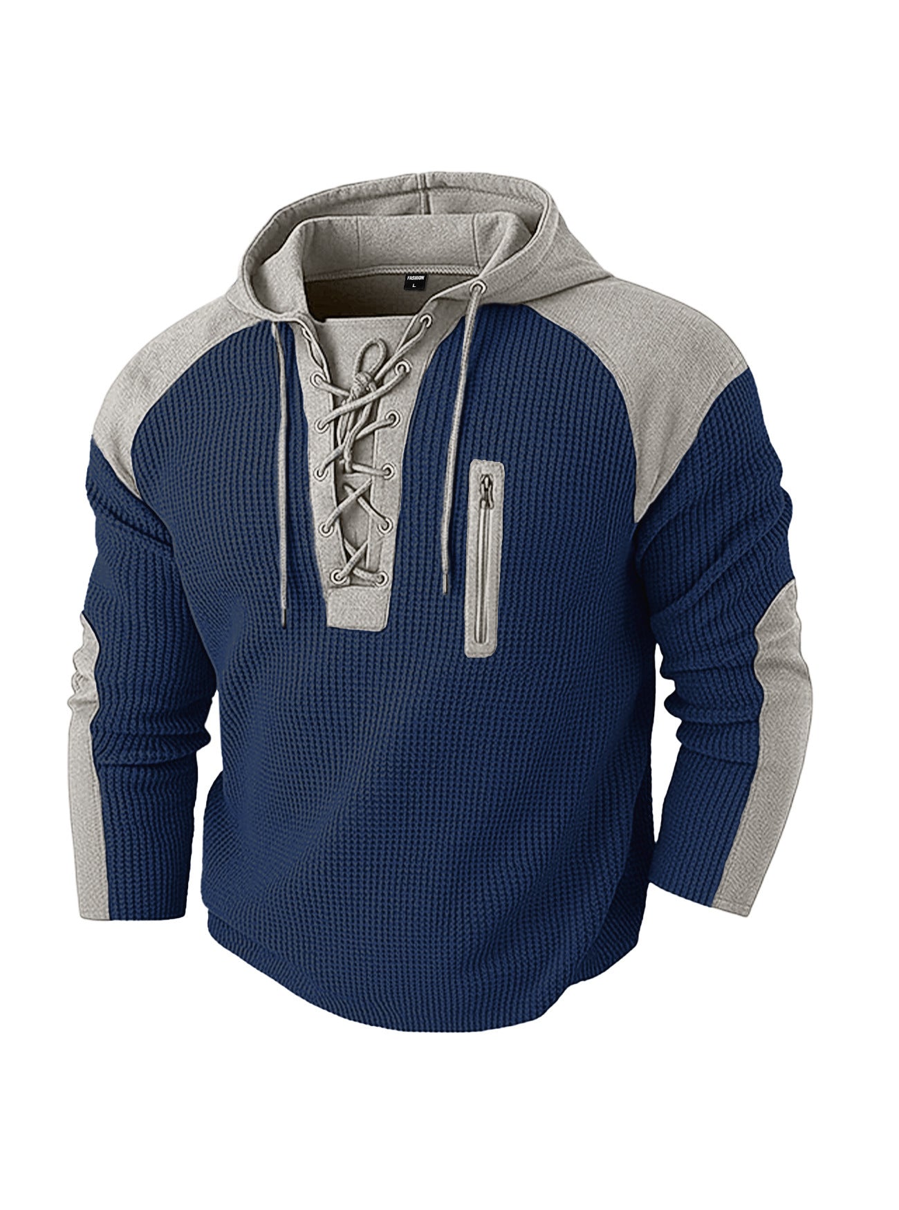 Michael Sinclair | Waffle-Knit Lace-Up Hoodie
