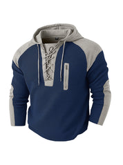 Michael Sinclair | Waffle-Knit Lace-Up Hoodie
