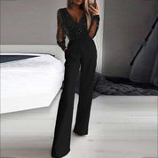 Yara Ellison | Black Sequin Detail Jumpsuit