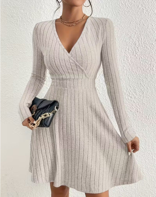 Emma White | Ribbed Knit Wrap Dress