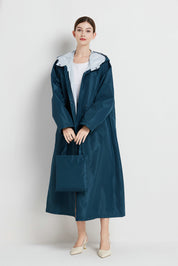 Poppy Evans | Imperméable mi-long à capuche pour femme, jaune soleil