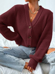 Poppy Edwards | Knitted Button-Front Cardigan