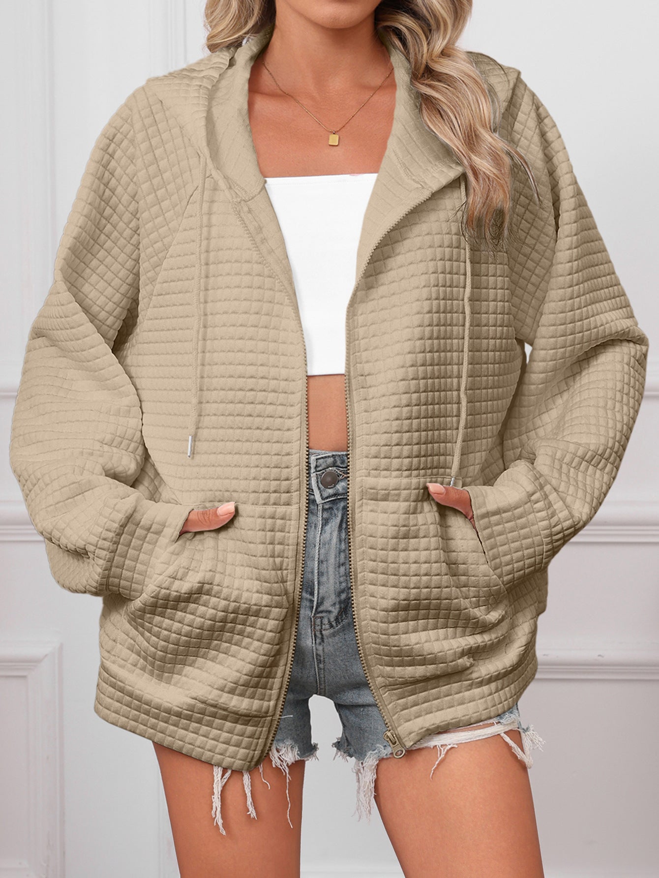 Florence Turner | Textured Zip-Up Hoodie Jacket