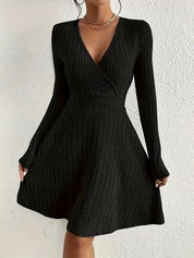 Emma White | Ribbed Knit Wrap Dress