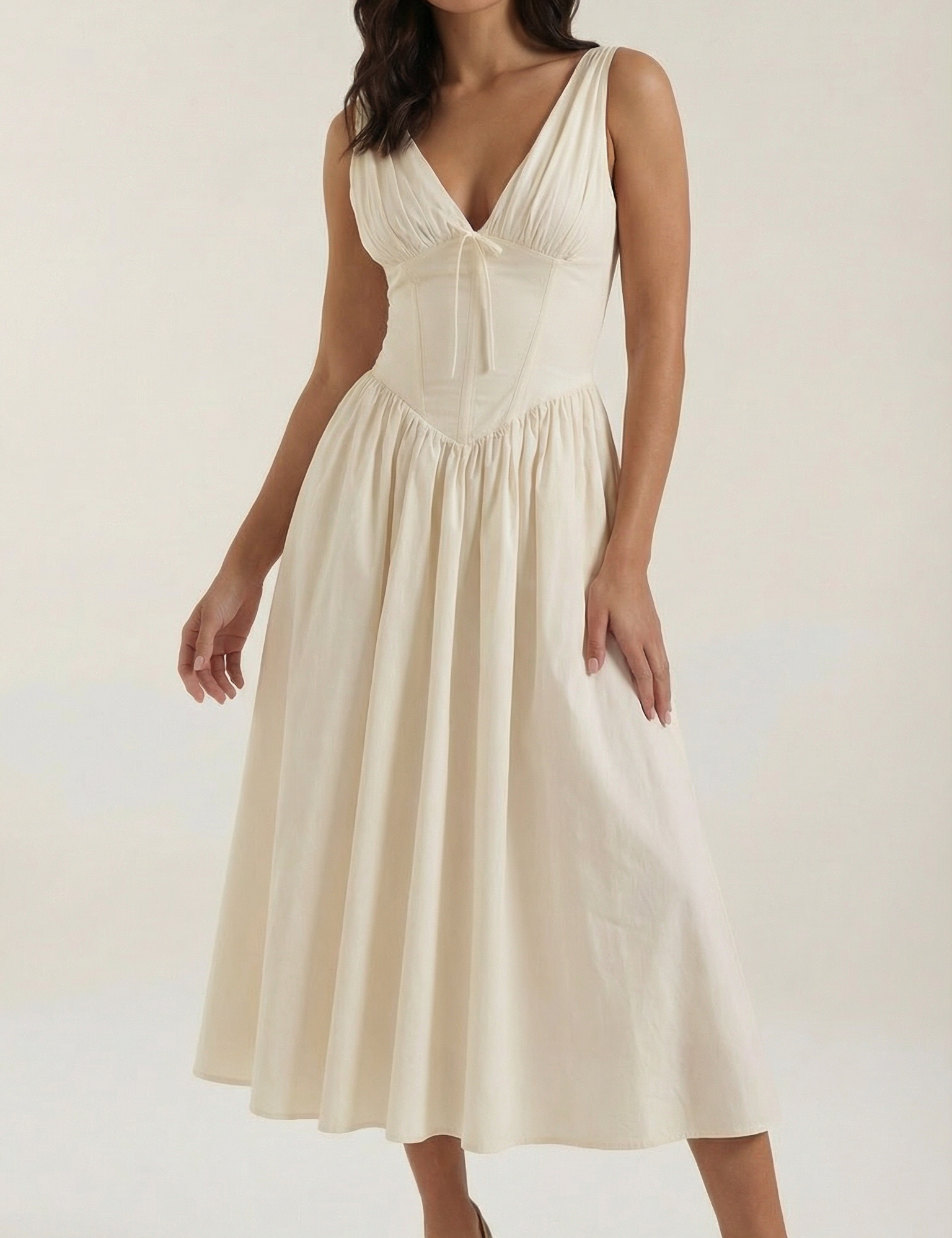 Helena Waverly | V-neck Midi Dress