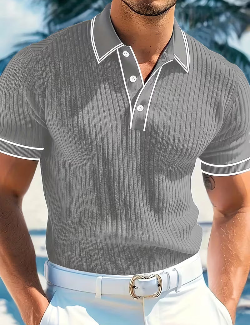 Sebastian Morris | Color-Blocked Short Sleeve Polo Shirt