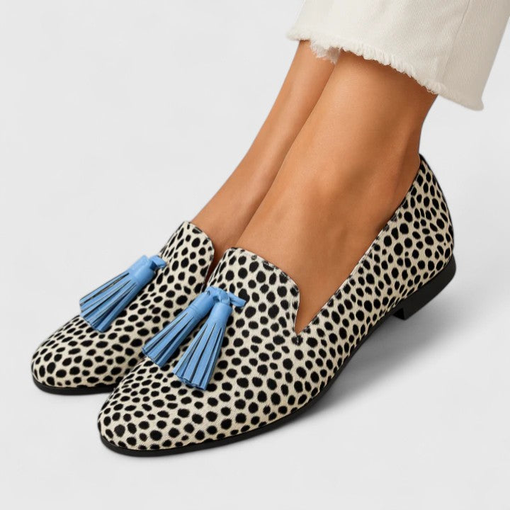 Rosie Thackeray | Leopard Print Tasselled Loafers