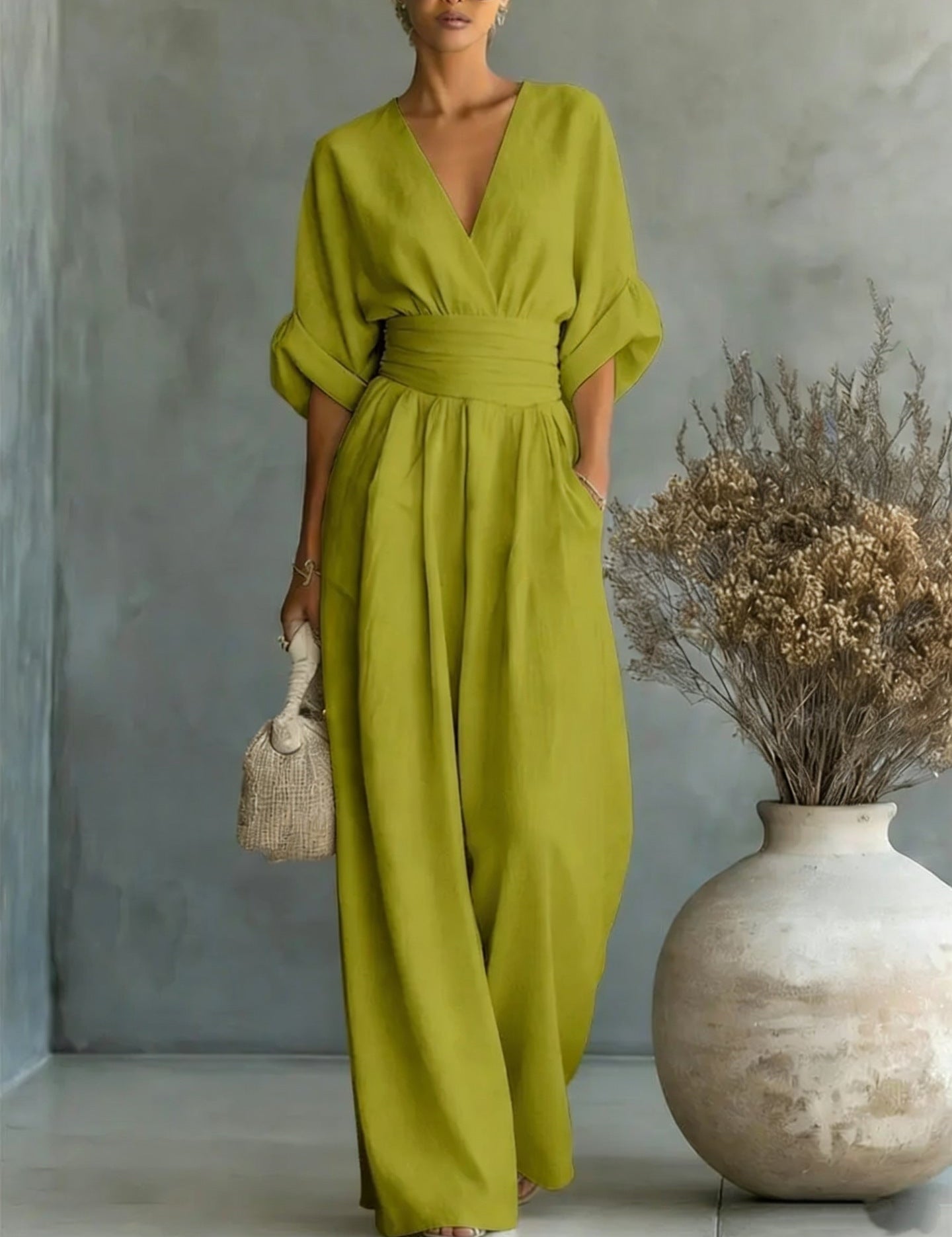 Sophia Merriweather | Wide-Leg Linen Jumpsuit