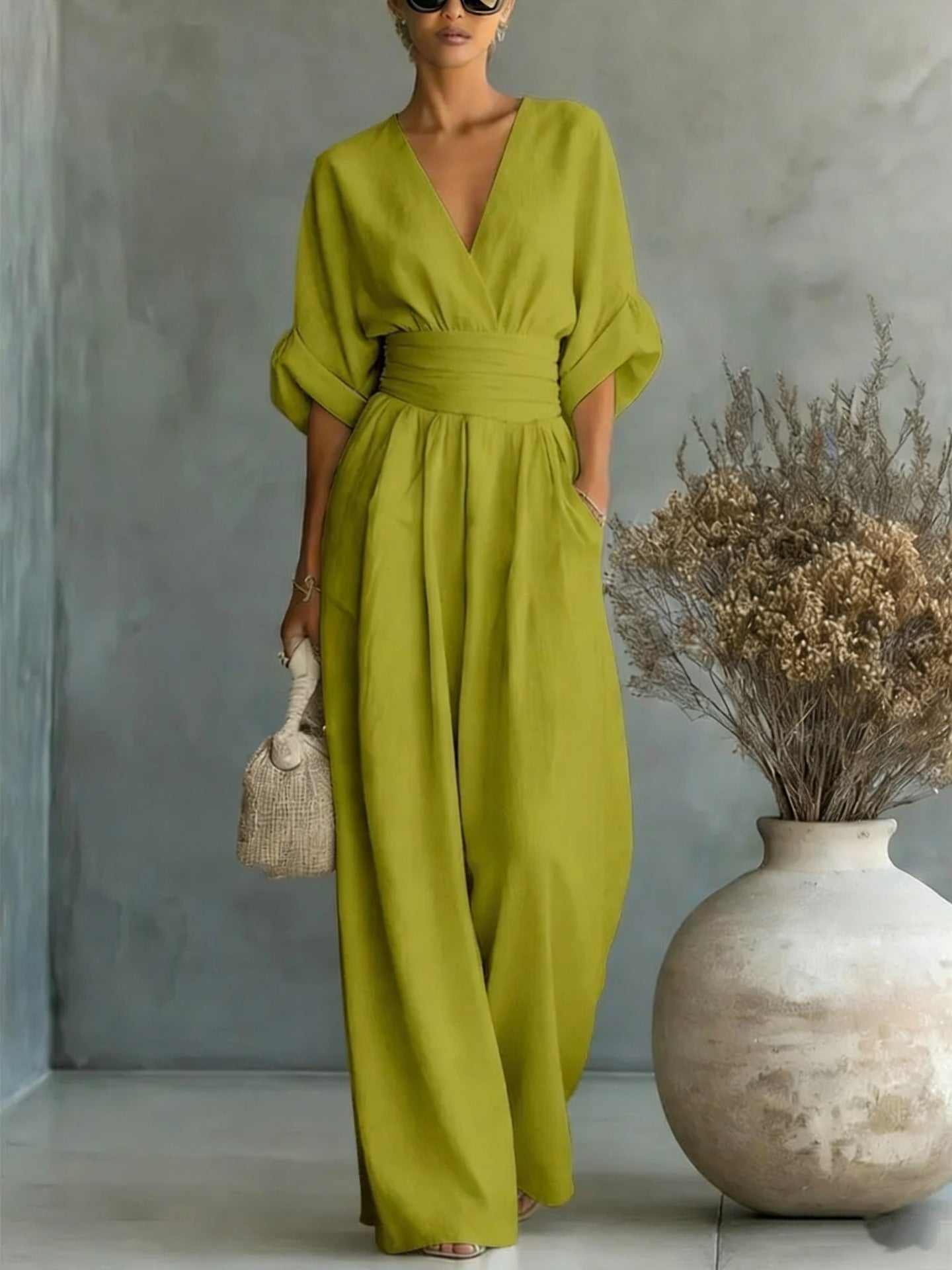 Sophia Merriweather | Wide-Leg Linen Jumpsuit