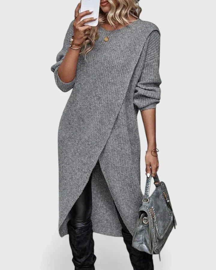 Marigold Thackeray | Ribbed Knit Wrap Jumper Dress