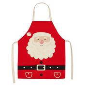 Tablier de Noël rouge imprimé avec bonhomme de neige Snowy Cheer