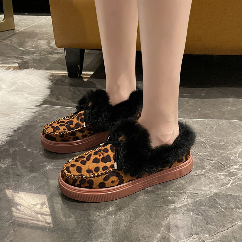Georgia Sinclair | Fluffy Fur-Trim Moccasin Slippers