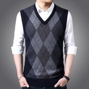 Gareth Osmond | Argyle Knit Wool Sweater Vest