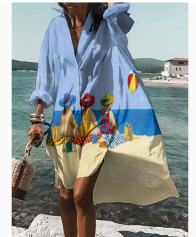 Isla Turner | Vzorované oversized košeľové šaty