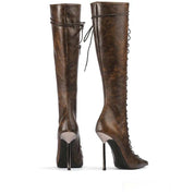Penelope Clarke | Bottes montantes à talon aiguille et lacets