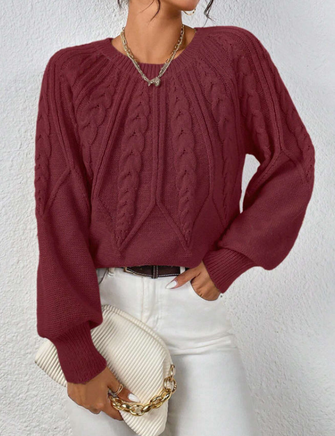 Georgina Hill | Cable Knit Crew Neck Sweater