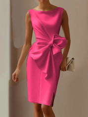 Vivienne Lacroix | Bow Detail Midi Dress Sleeveless Elegance