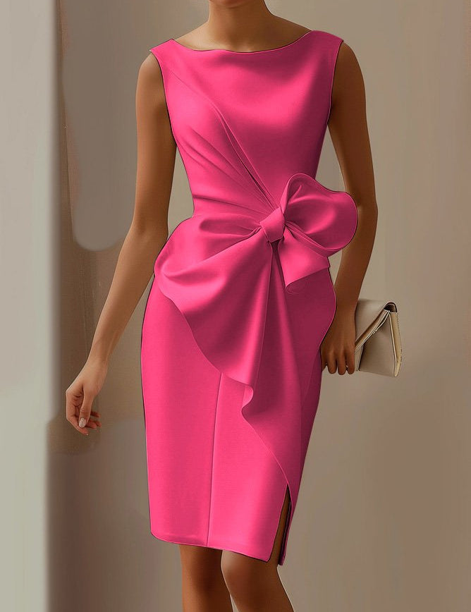 Vivienne Lacroix | Bow Detail Midi Dress Sleeveless Elegance