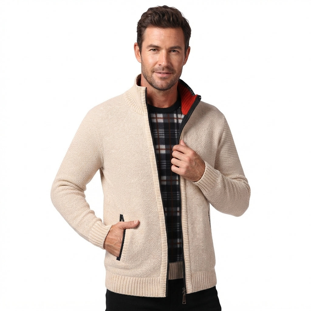 Clive Bannister | Fleece-Lined Zip Sweater With Stand Collar