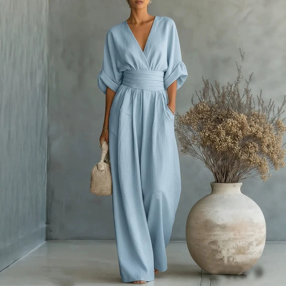 Sophia Merriweather | Wide-Leg Linen Jumpsuit