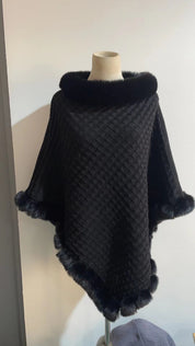 Thea Winship | Luxury Fur-Trim Cape Wrap