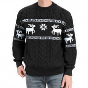 Frost Buck | Pull de Noël à motif jacquard cerf rouge pour hommes