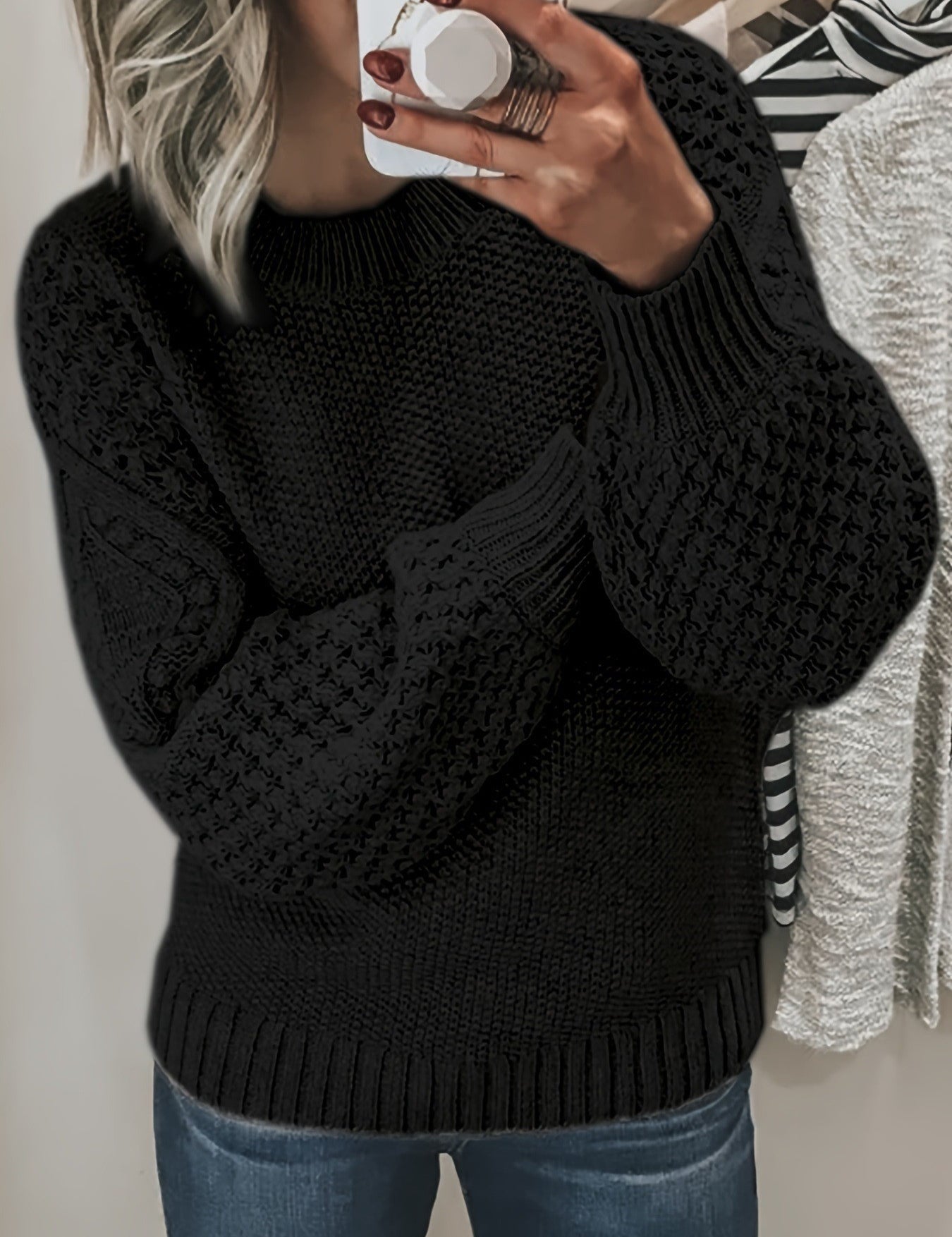 Cecily Wright | Chunky Knit Balloon Sleeve Sweater