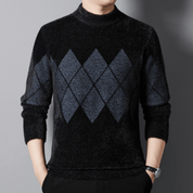 Percy Ellison | Argyle Mock Neck Sweater