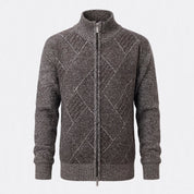 Oliver Hensley | Diamond Knit Zip Sweater