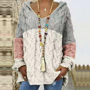 Martha Sheldon | Colour-Block Cable Knit Hoodie