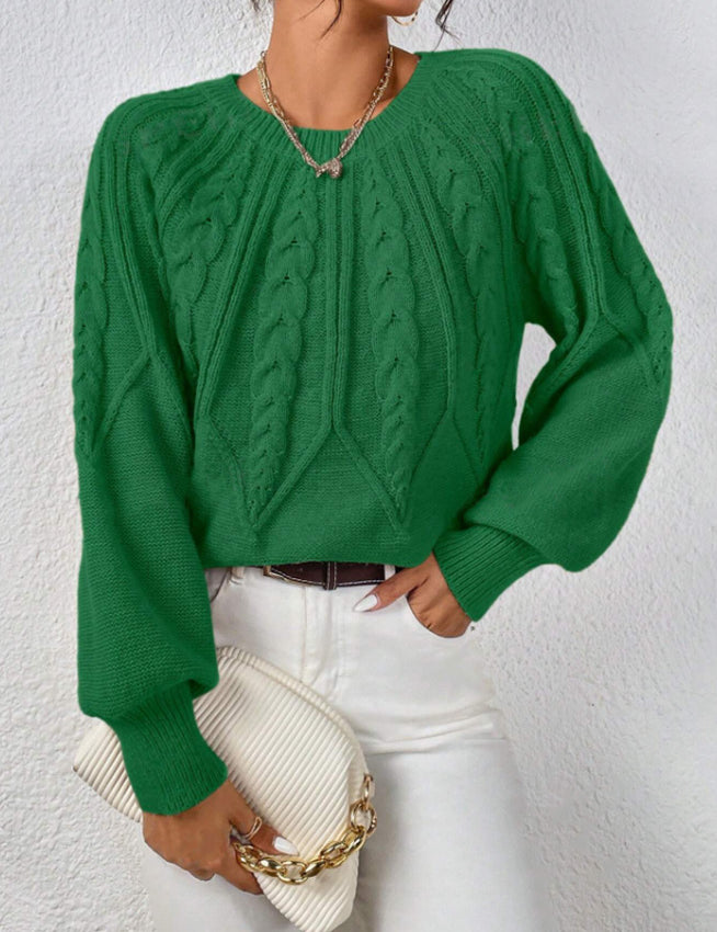 Georgina Hill | Cable Knit Crew Neck Sweater